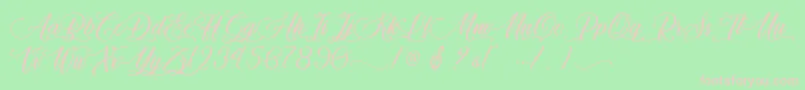 Qwerty Ability   Personal Use Font – Pink Fonts on Green Background