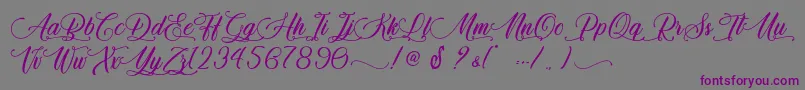 Qwerty Ability   Personal Use-Schriftart – Violette Schriften auf grauem Hintergrund
