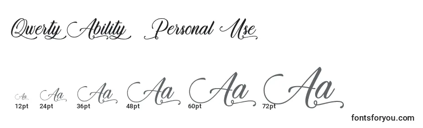 Qwerty Ability   Personal Use Font Sizes
