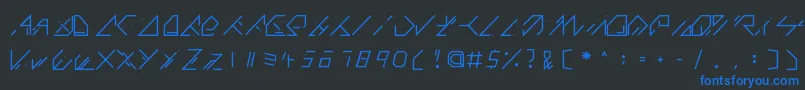QX Basic Font – Blue Fonts on Black Background