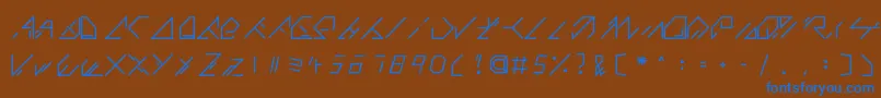 QX Basic Font – Blue Fonts on Brown Background
