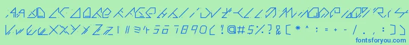 QX Basic Font – Blue Fonts on Green Background