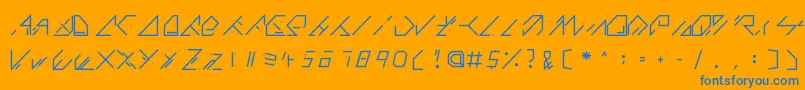 QX Basic Font – Blue Fonts on Orange Background