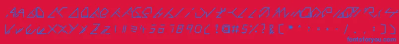 QX Basic Font – Blue Fonts on Red Background