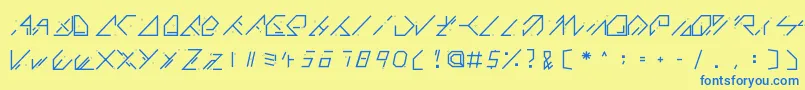 QX Basic Font – Blue Fonts on Yellow Background