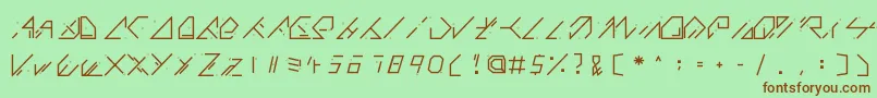 QX Basic Font – Brown Fonts on Green Background