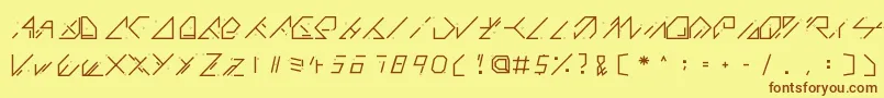 QX Basic Font – Brown Fonts on Yellow Background