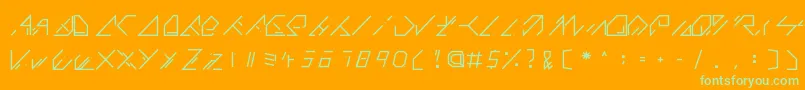 QX Basic Font – Green Fonts on Orange Background