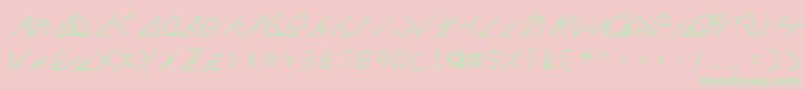 Police QX Basic – polices vertes sur fond rose