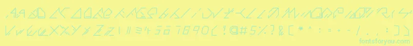 QX Basic Font – Green Fonts on Yellow Background
