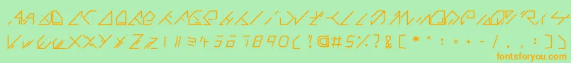 QX Basic Font – Orange Fonts on Green Background