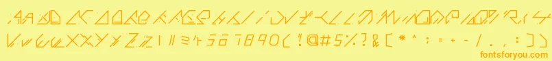 QX Basic Font – Orange Fonts on Yellow Background