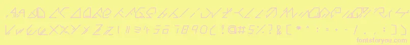 QX Basic Font – Pink Fonts on Yellow Background