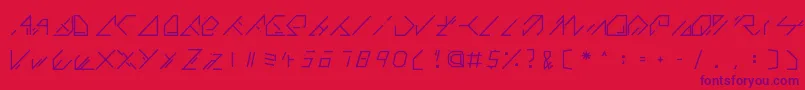 フォントQX Basic – 赤い背景に紫のフォント