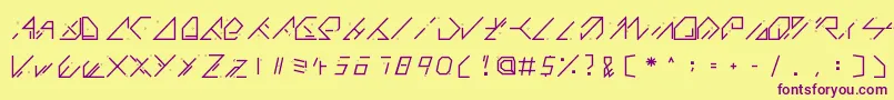 QX Basic Font – Purple Fonts on Yellow Background