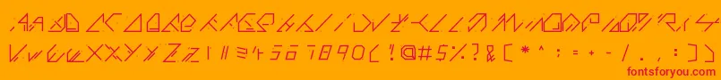 Шрифт QX Basic – красные шрифты на оранжевом фоне