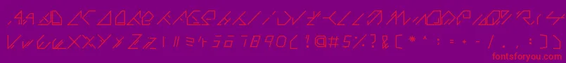 フォントQX Basic – 紫の背景に赤い文字