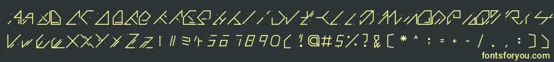 QX Basic Font – Yellow Fonts on Black Background