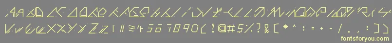 フォントQX Basic – 黄色のフォント、灰色の背景
