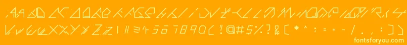 フォントQX Basic – オレンジの背景に黄色の文字