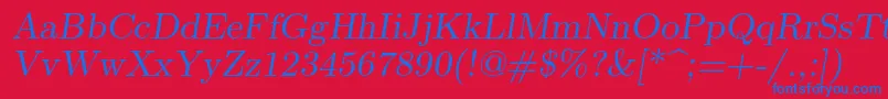 Lmromanslant9Regular Font – Blue Fonts on Red Background