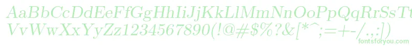 Lmromanslant9Regular Font – Green Fonts on White Background