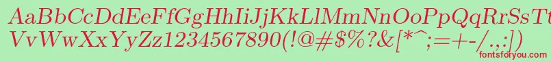 Lmromanslant9Regular Font – Red Fonts on Green Background