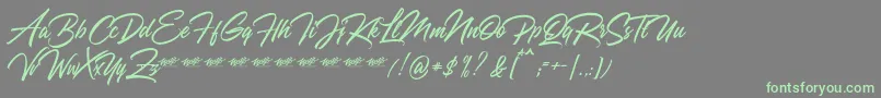 Qyara Demo Font – Green Fonts on Gray Background