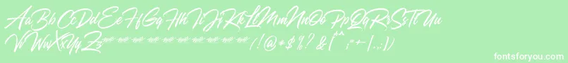 フォントQyara Demo – 緑の背景に白い文字