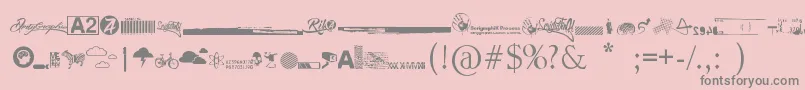 R74 Dingbat attak-Schriftart – Graue Schriften auf rosa Hintergrund