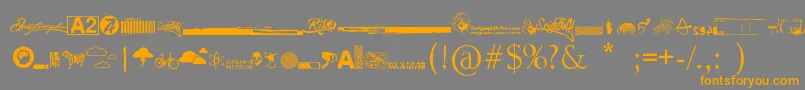 Police R74 Dingbat attak – polices orange sur fond gris