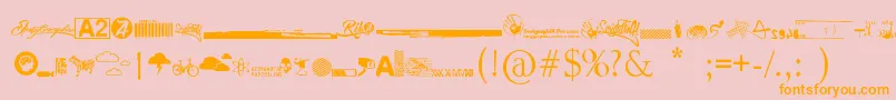 fuente R74 Dingbat attak – Fuentes Naranjas Sobre Fondo Rosa