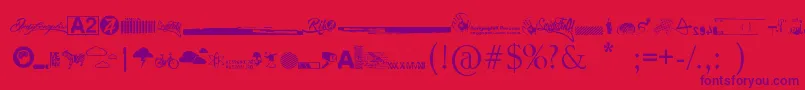 fuente R74 Dingbat attak – Fuentes Moradas Sobre Fondo Rojo