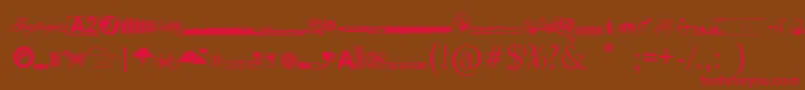 R74 Dingbat attak Font – Red Fonts on Brown Background