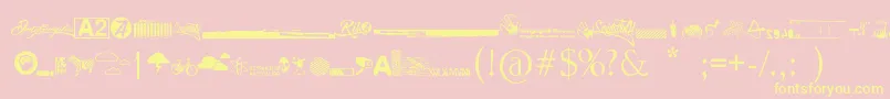 fuente R74 Dingbat attak – Fuentes Amarillas Sobre Fondo Rosa