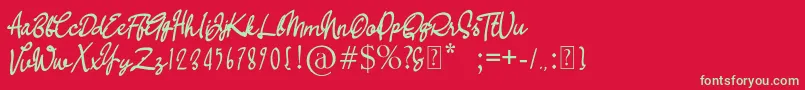RA BALI Font – Green Fonts on Red Background