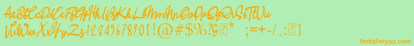 RA BALI Font – Orange Fonts on Green Background