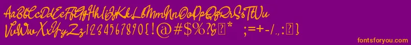 RA BALI Font – Orange Fonts on Purple Background