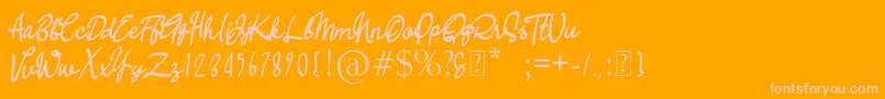 RA BALI Font – Pink Fonts on Orange Background