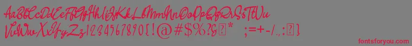 RA BALI Font – Red Fonts on Gray Background