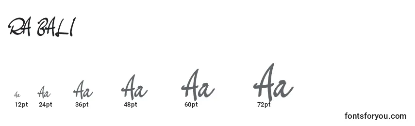 RA BALI Font Sizes
