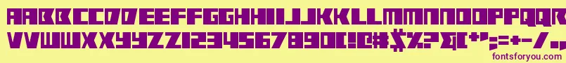 フォントRabbit Fire – 紫色のフォント、黄色の背景