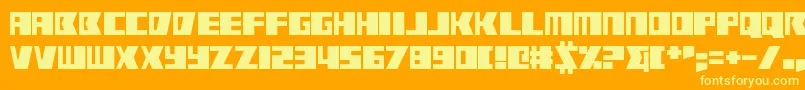 フォントRabbit Fire – オレンジの背景に黄色の文字