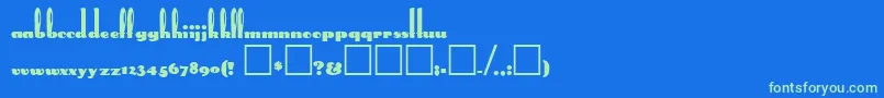 RabbitEars Font – Green Fonts on Blue Background