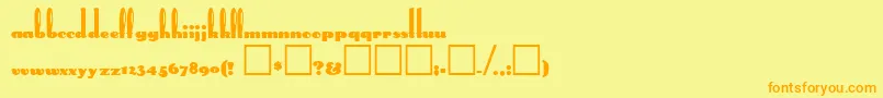 RabbitEars Font – Orange Fonts on Yellow Background