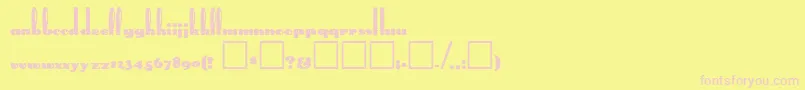 RabbitEars-fontti – vaaleanpunaiset fontit keltaisella taustalla