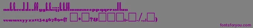 RabbitEars-fontti – violetit fontit harmaalla taustalla