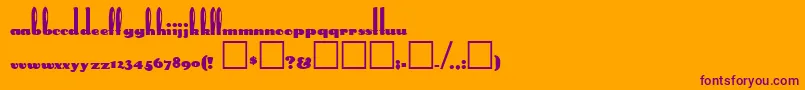 RabbitEars-fontti – violetit fontit oranssilla taustalla