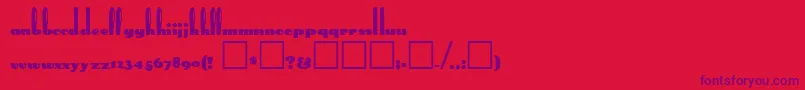 RabbitEars Font – Purple Fonts on Red Background