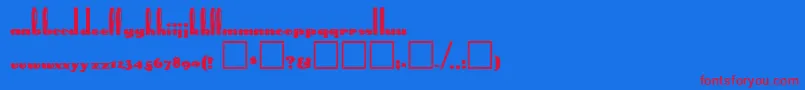 フォントRabbitEars – 赤い文字の青い背景